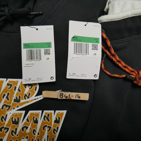 Nike Air Jordan Men's Jumpman Sweatsuit Cheetah Tracksuit 2 PC Set Black/Yellow - Picture 13 of 14
